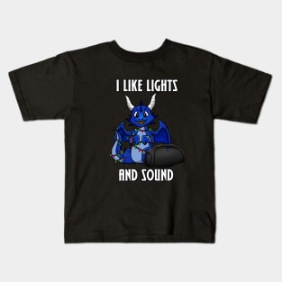 Light and Sound Blue Dragon RGB Lover Kids T-Shirt